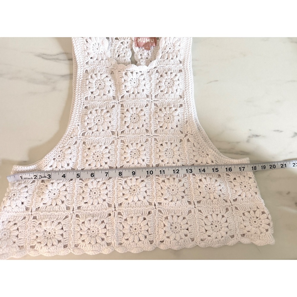 Show Me Your Mumu Laguna Top White Daisy Crochet Cotton Boho Crop XS Festival - Picture 7 of 8